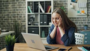 woman stressed at work in Scottsdale.